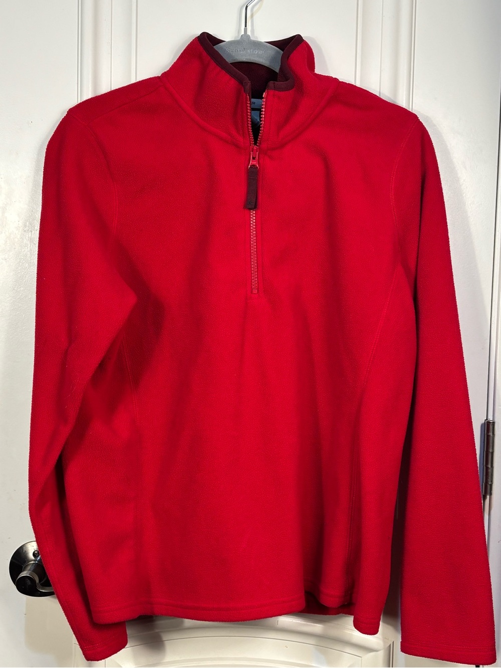 Old Navy Mens 1/4 Zip Fleece Pullover Sweatshirt Mock Neck Red Size L